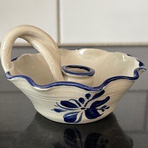 Vintage Williamsburg Pottery Stoneware Candle Holder